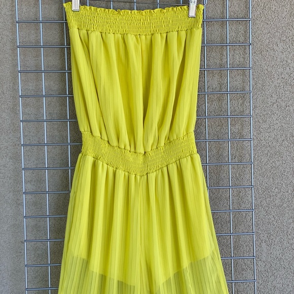 Sunny Mia Mustard Pleated Chiffon Jumpsuit - Picture 5 of 5